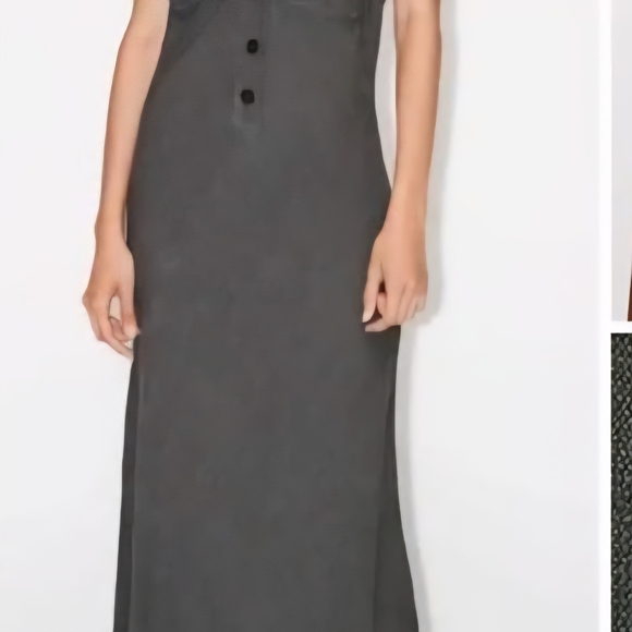 BNWT Linen Zara Gray Sleeveless Maxi Dress. **FIRM ON PRICE** - Picture 4 of 16